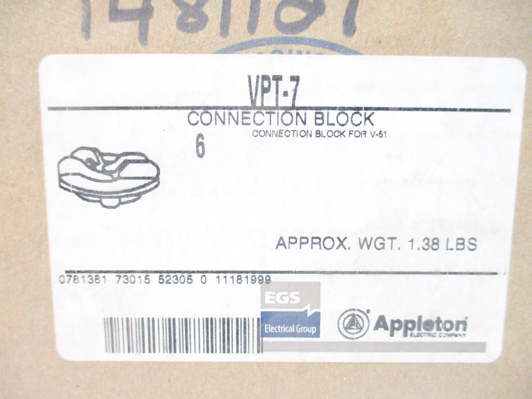 APPLETON VPT-7 (PKG OF 6) NSMP