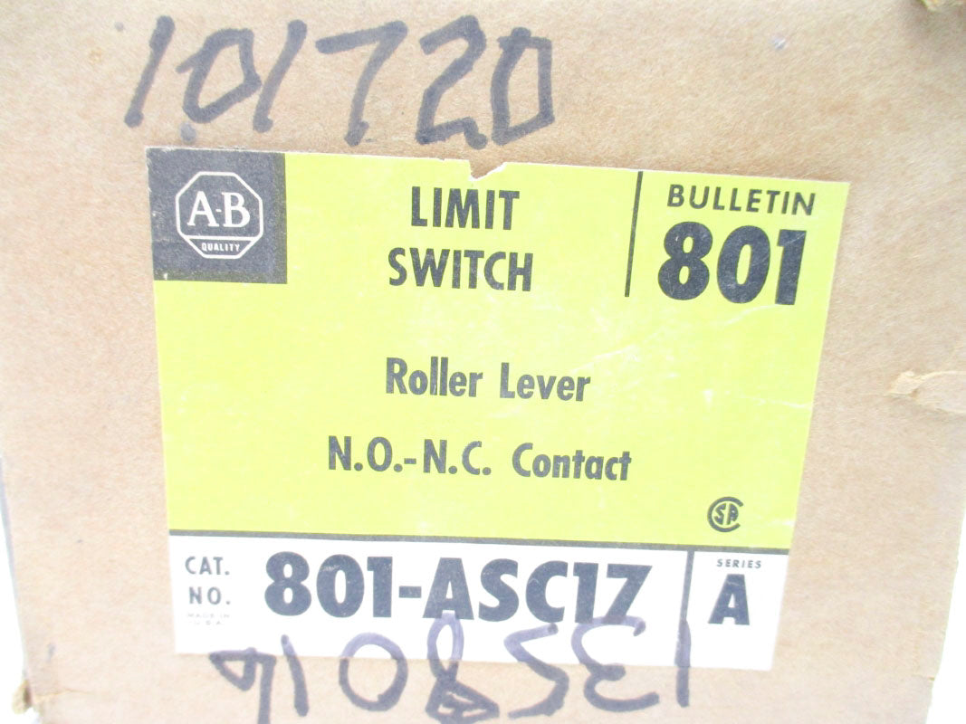 ALLEN BRADLEY 801-ASC17 SER. A 600VAC/DC (BR/YL) NSMP