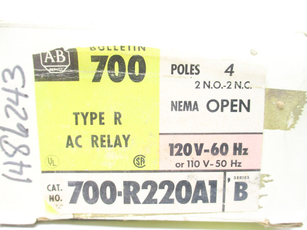 ALLEN BRADLEY 700-R220A1 SER. B 110/120V 30A (BK/YL) NSMP
