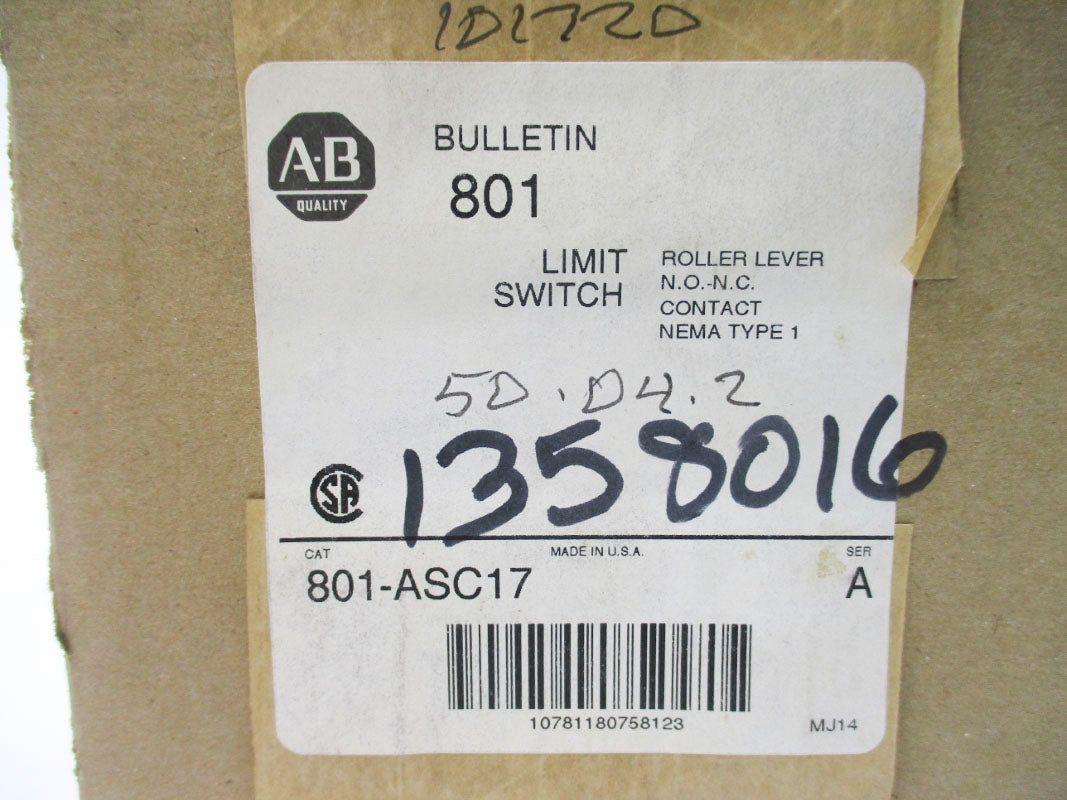 ALLEN BRADLEY 801-ASC17 SER. A (BR/WH) NSFS