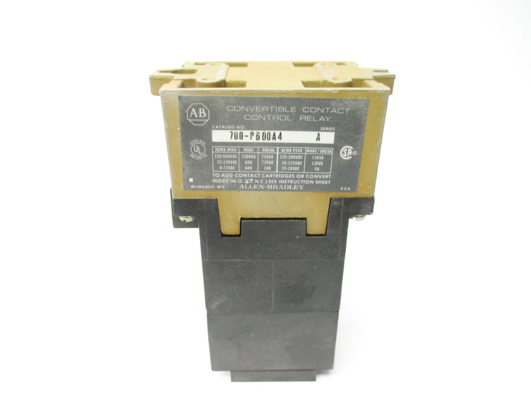 ALLEN BRADLEY 700-P600A4 SER. A 460-480V 60A (BK/YL) NSMP