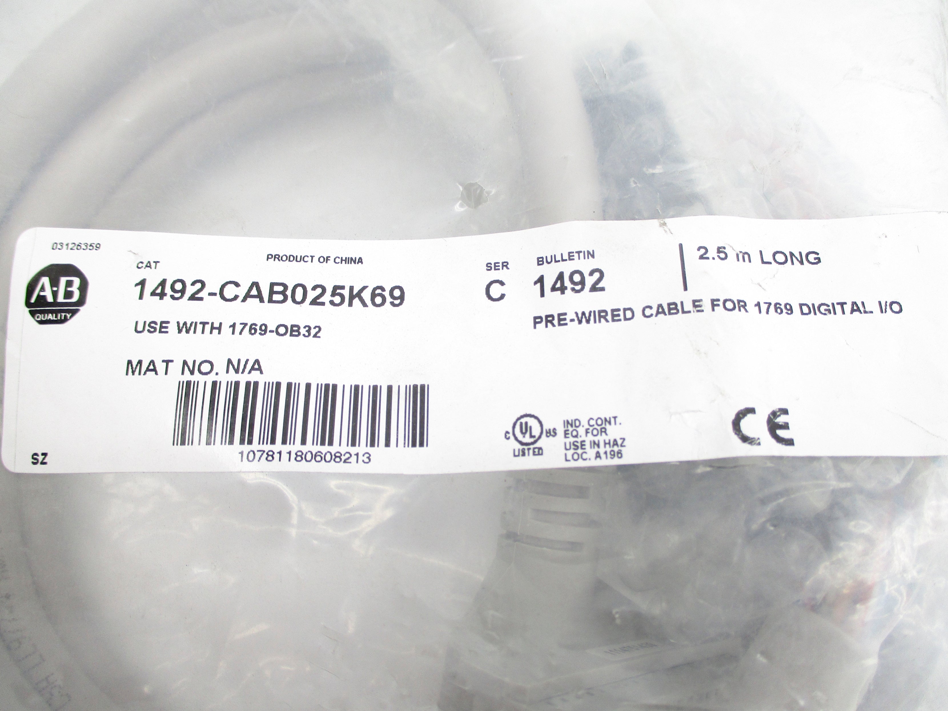 ALLEN BRADLEY 1492-CAB025K69 SER. C NSMP