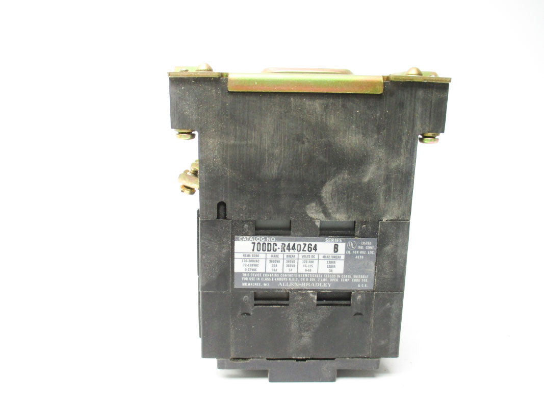 ALLEN BRADLEY 700DC-R440Z64 SER. B 64VDC 30A (BK/YL) NSMP