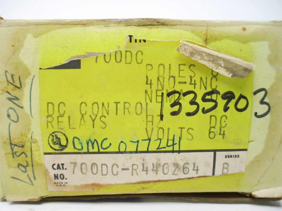 ALLEN BRADLEY 700DC-R440Z64 SER. B 64VDC 30A (BK/YL) NSMP