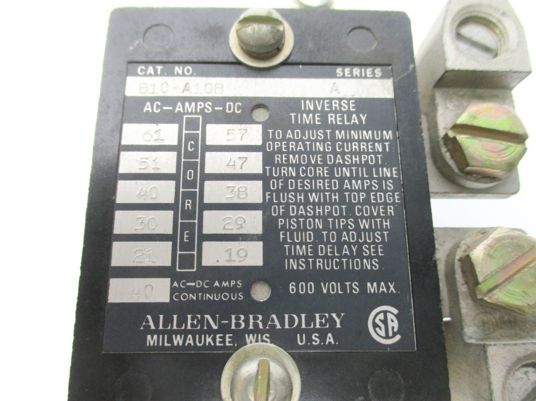 ALLEN BRADLEY 810-A10B SER. A 600V 40A UNMP