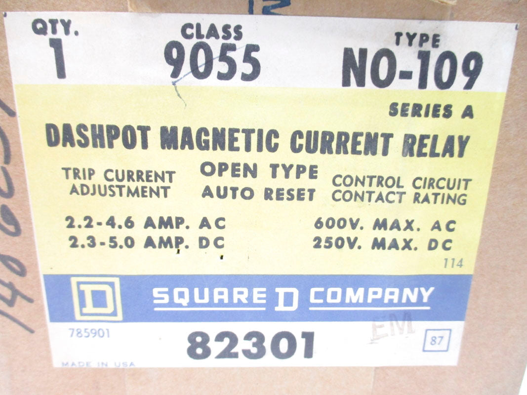 SQUARE D 9055NO109 SER. A 600VAC 2.2-4.6A NSMP