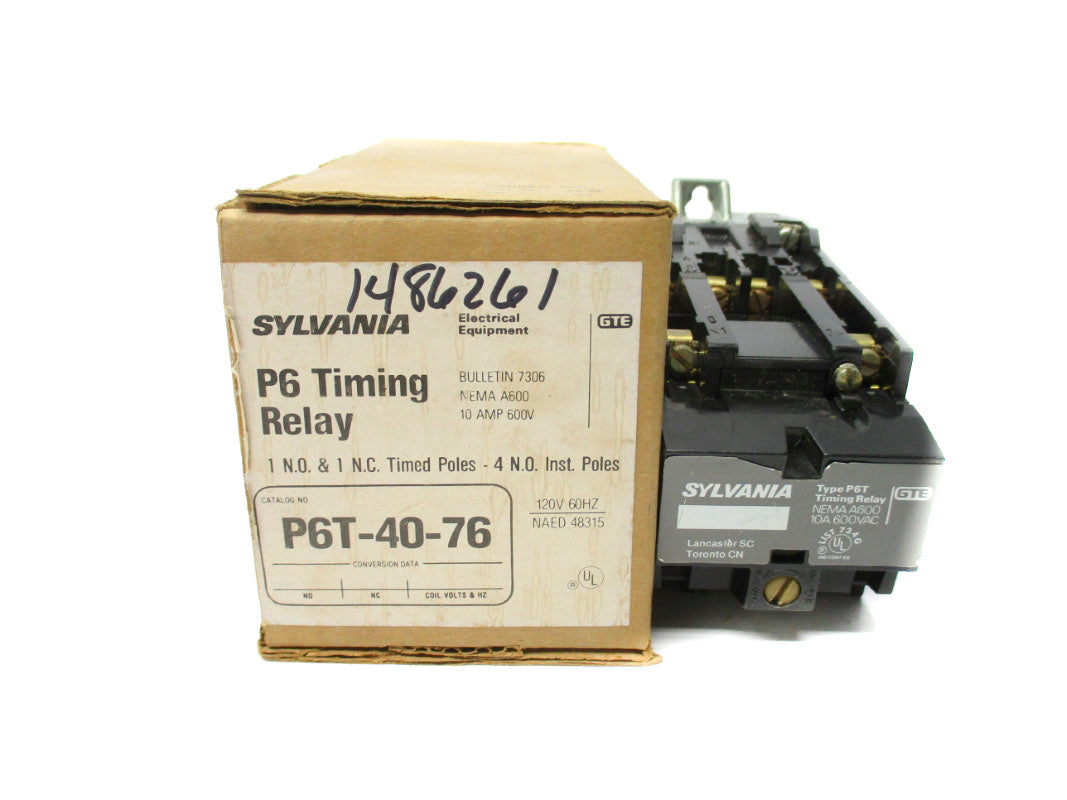 SYLVANIA P6T-40-76 110/120V 10A NSMP
