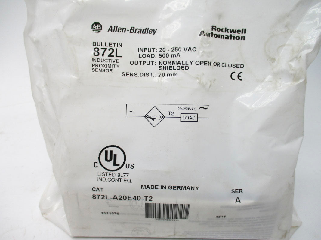 ALLEN BRADLEY 872L-A20E40-T2 SER. A 20-250VAC NSMP