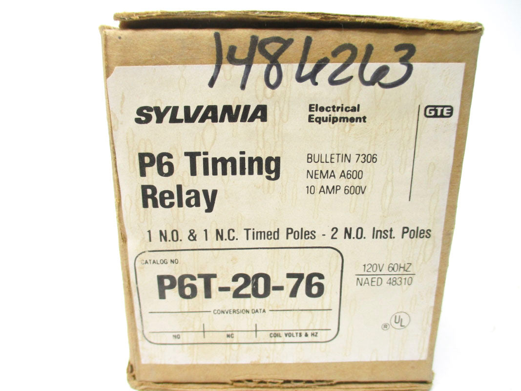 SYLVANIA P6T-20-76 SER. A 110/120V 10A NSMP