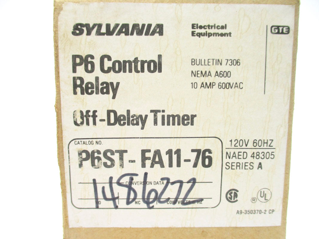 SYLVANIA P6ST-FA11-76 SER. A 110/120V 10A 0.3-30S NSMP