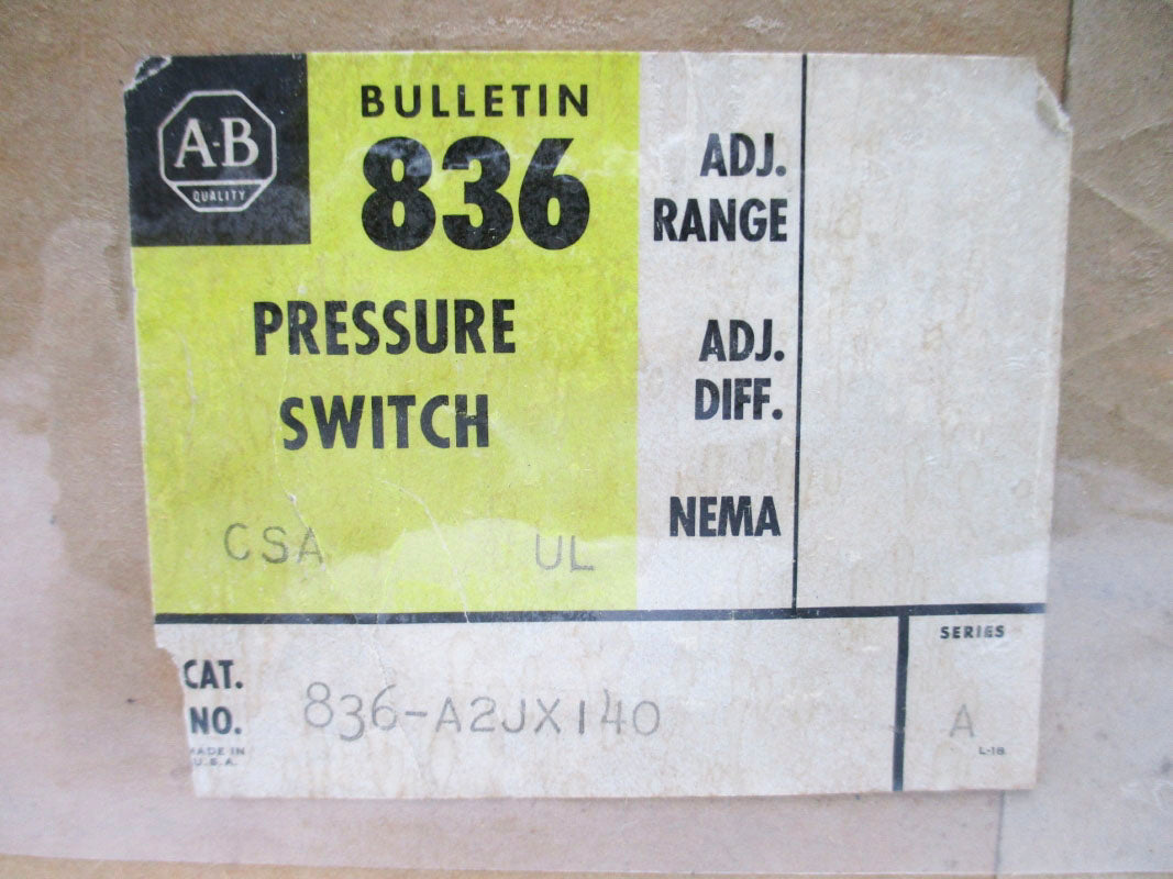 ALLEN BRADLEY 836-A2JX140 SER. A (BR/YL) NSMP