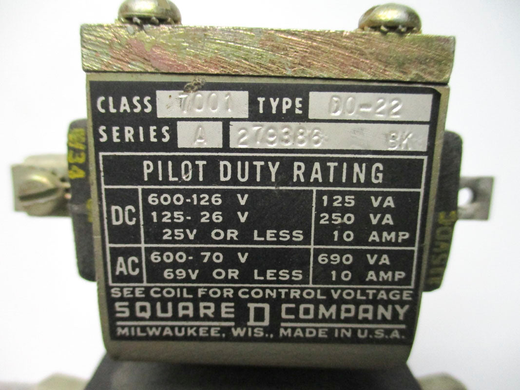SQUARE D 7001DO22 SER. A 115VDC 10A UNMP