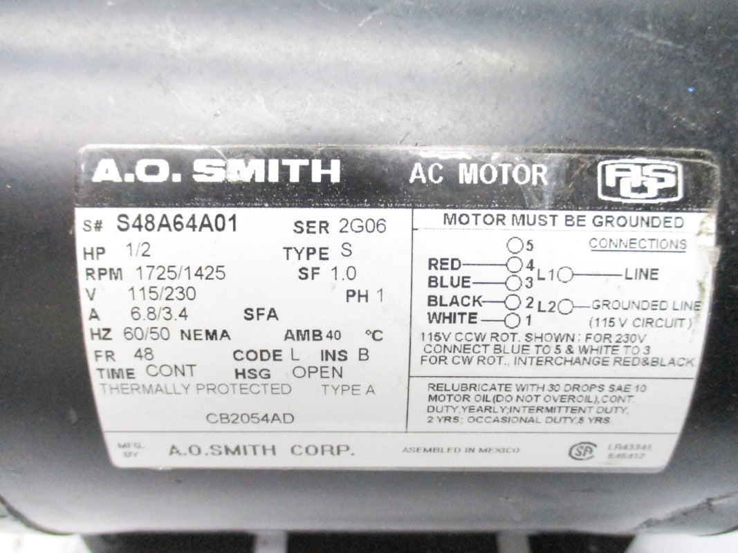 A.O.SMITH S48A64A01 230V 6.8A NSNP