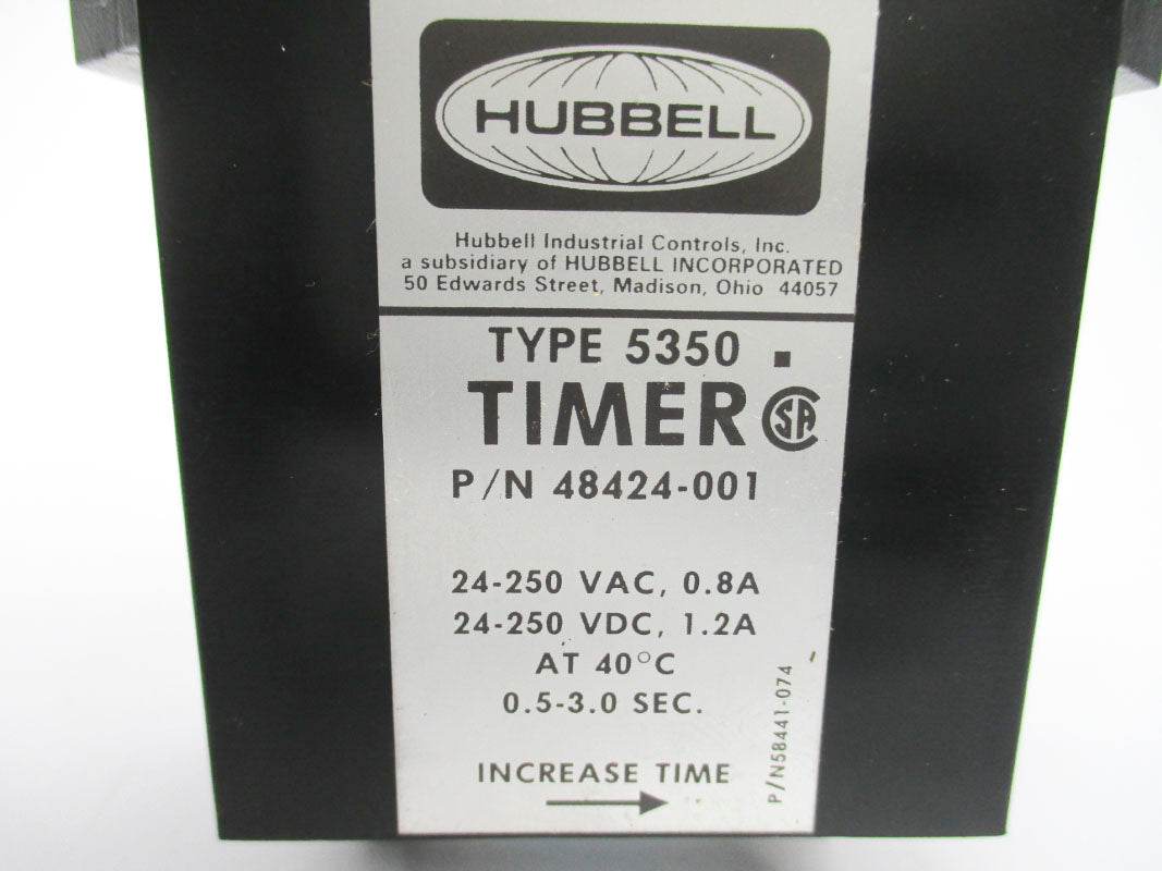 HUBBELL 5350 48424-001 24-250VAC 0.8A 0.5-3.0S NSNP