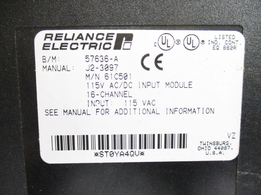 RELIANCE ELECTRIC 57636-A 61C501 115VAC UNMP