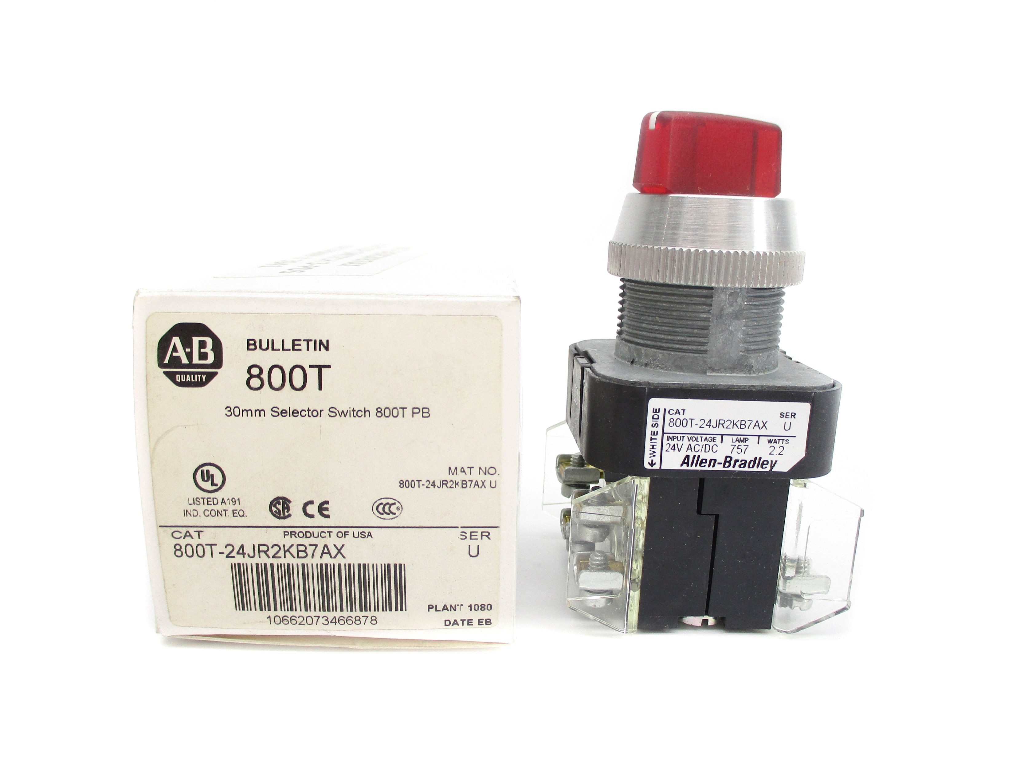ALLEN BRADLEY 800T-24JR2KB7AX SER. U (WH) NSMP