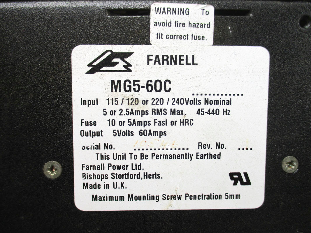 FARNELL MG5-60C 240V 60A UNMP