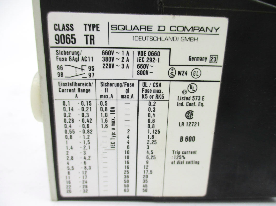 SQUARE D 9065TR8 8-12A 660V UNMP