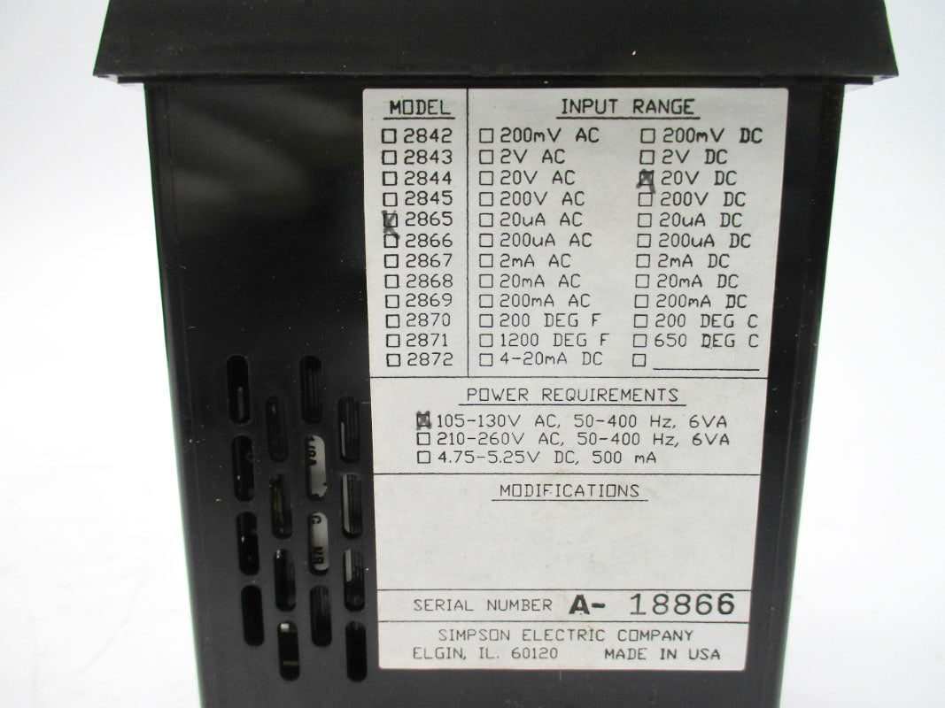 SIMPSON 2865-20VDC 105-130VAC NSNP