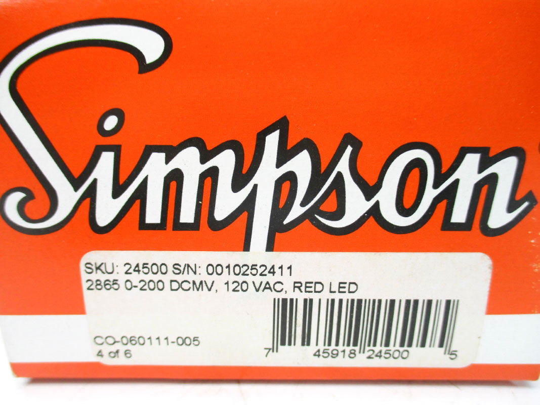 SIMPSON 2865-200MVDC 105-130VAC NSMP
