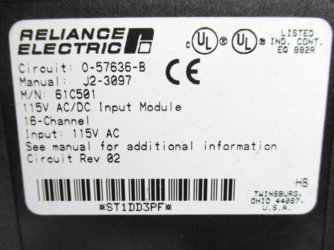 RELIANCE ELECTRIC 61C501 115VAC UNMP