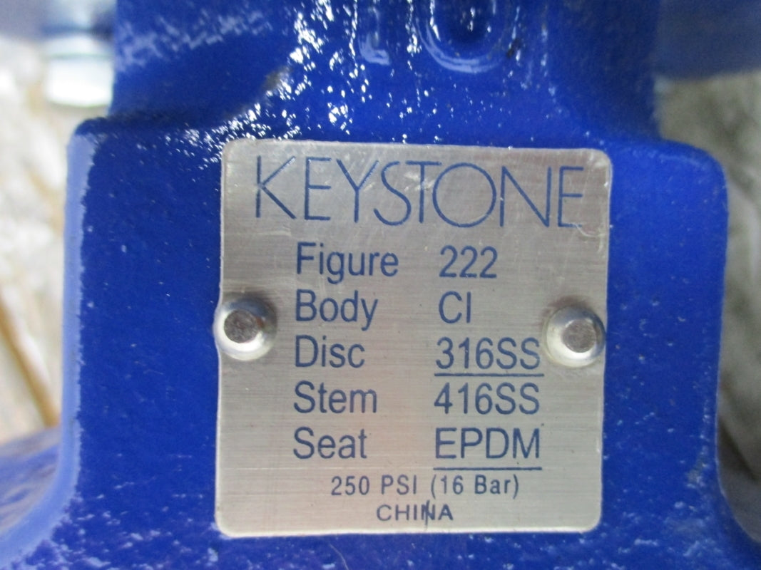 KEYSTONE 10" STAINLESS BUTTERFLY VALVE 222CI316SS R190B 250PSI NSNP