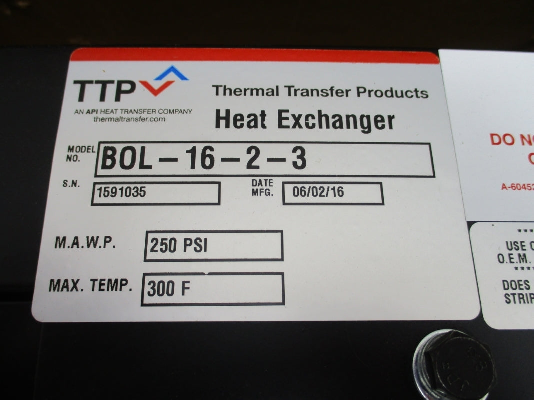 THERMAL TRANSFER PRODUCTS BOL-16-2-3 250PSI 300F W/ BALDOR M3460 230/460V 2/1A NSNP