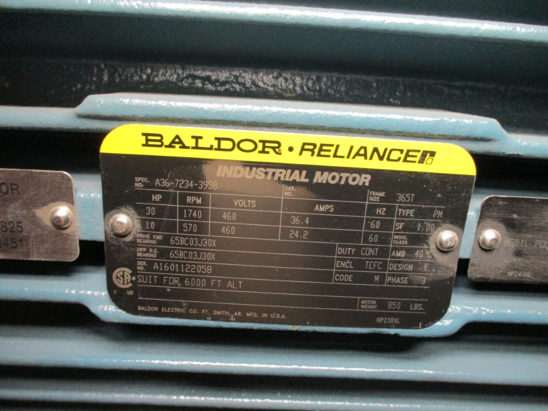 BALDOR A36-7234-3958 460V 36.4/24.2A NSMP