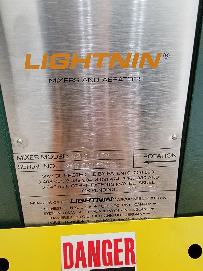 LIGHTNIN XJQ-174 B77R0070N-AA 208-220/440V 5.6-5.4/2.7A NSNP