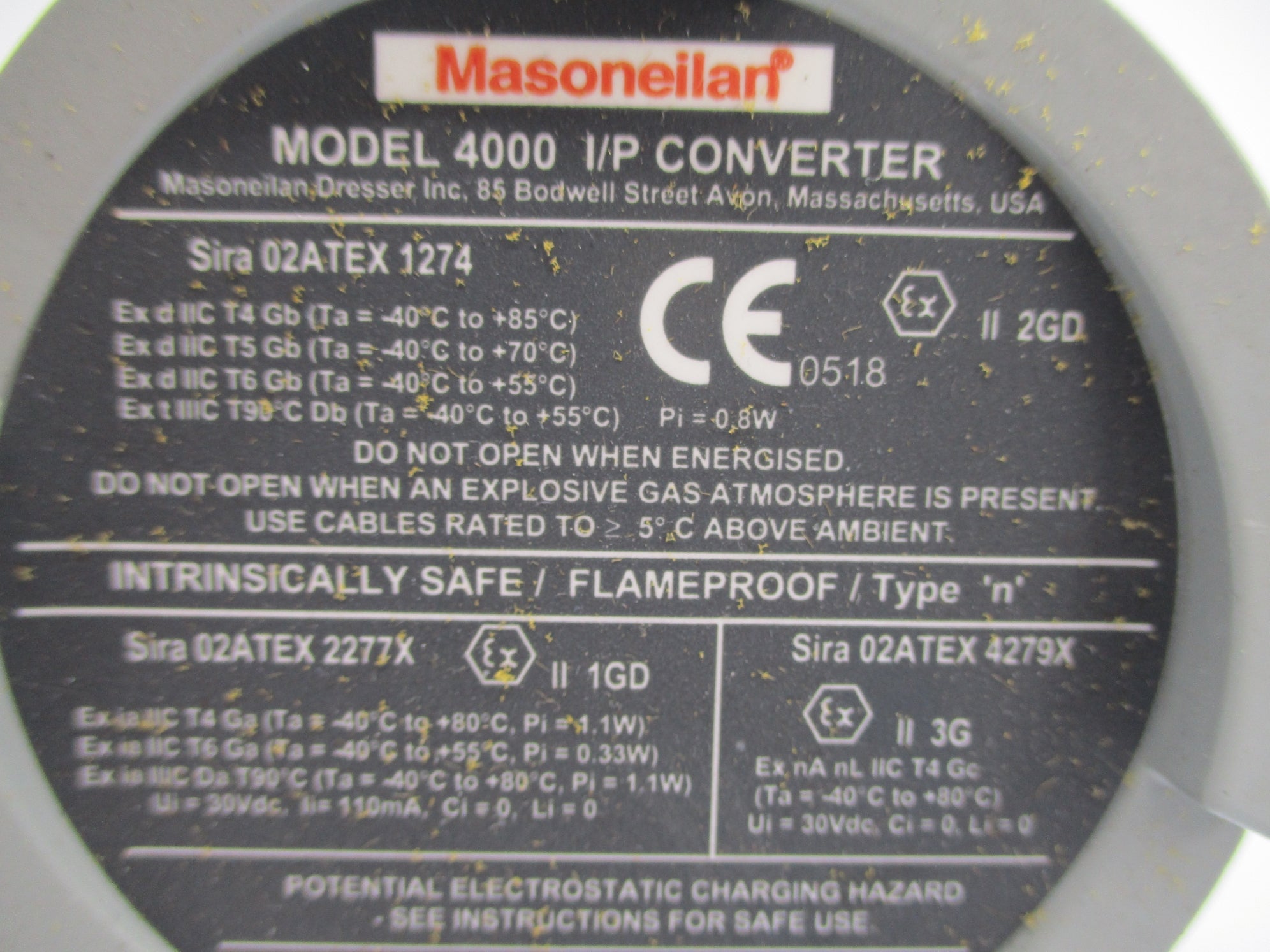MASONEILAN 055100-212-888 4000 NSNP