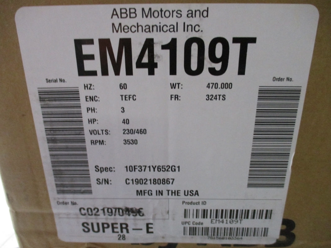 BALDOR EM4109T 230/460V 90/45A NSMP