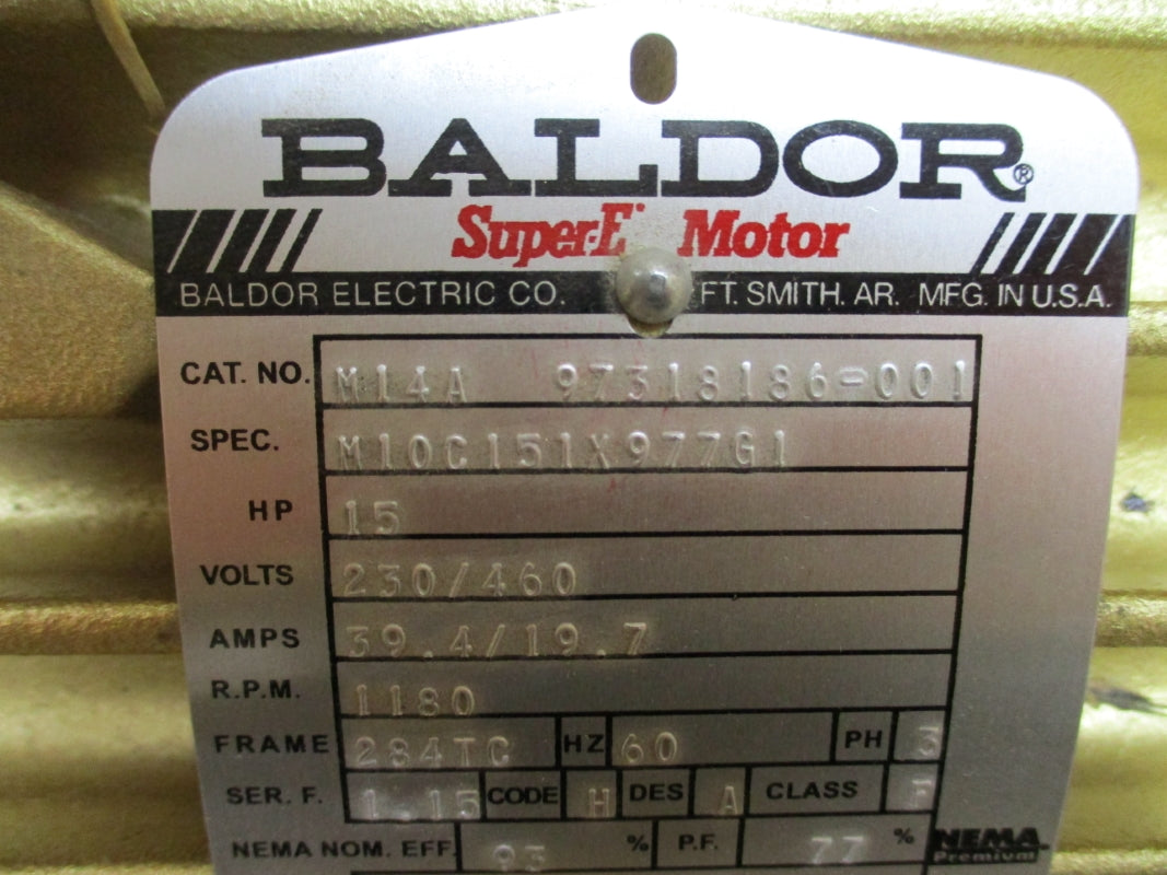 BALDOR M14A 97318186-001 230/460V 39.4/19.7A NSMP