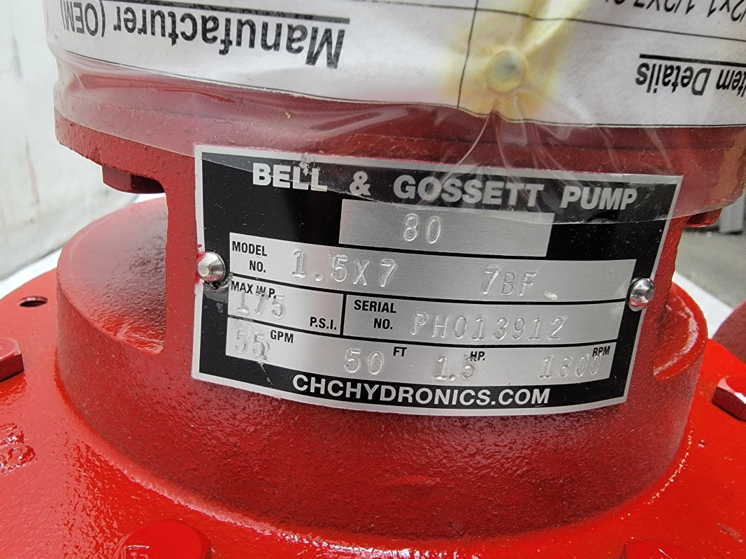 BELL & GOSSETT 80 1.5X7 7BF 175PSI W/ BALDOR VEJMM3554T 208-230/460V 4.5-4.4/2.2A NSNP