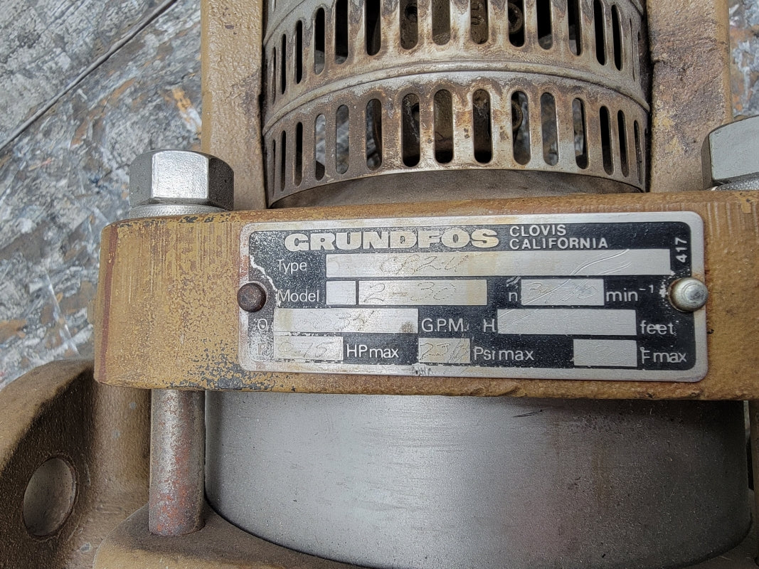 GRUNDFOS CR2-U 2-30 34-4490-255 208-230/460V 2.7-2.6/1.3A 230PSI UNMP