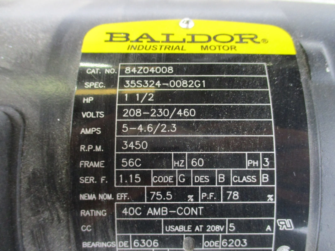 GRUNDFOS CRN4-40U-P-G-BUBE D-9504 300PSI W/ BALDOR 84Z04008 208-230/460V 5-4.6/2.3A NSNP