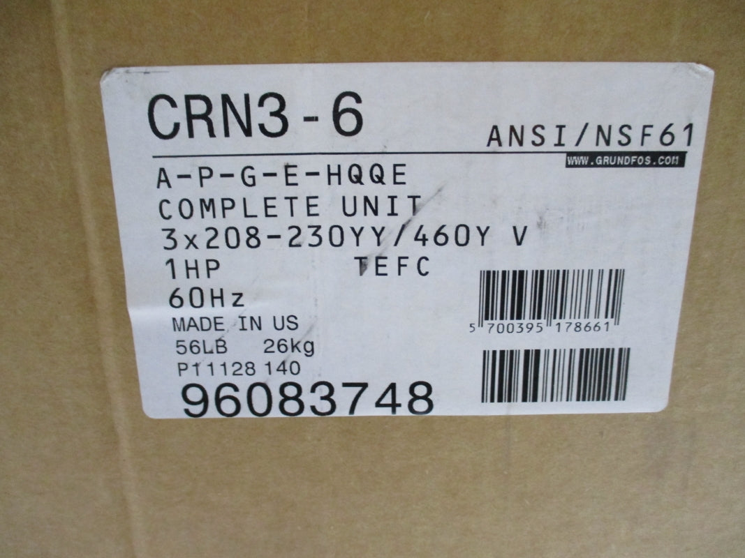 GRUNDFOS CRN3-6 A-P-G-E-HQQE 208-230/460V 363PSI NSMP