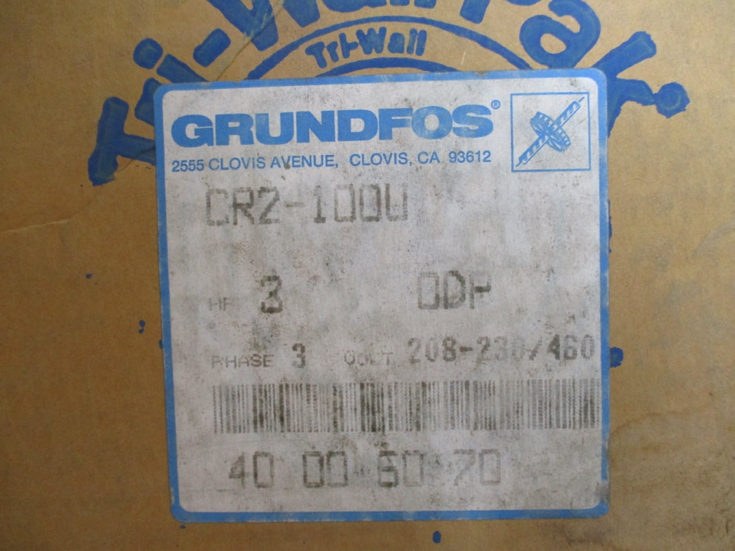 GRUNDFOS CR2UH 300PSI 250F W/ 36E831-105 208-230/460V 8.2-7.8/3.9A NSMP