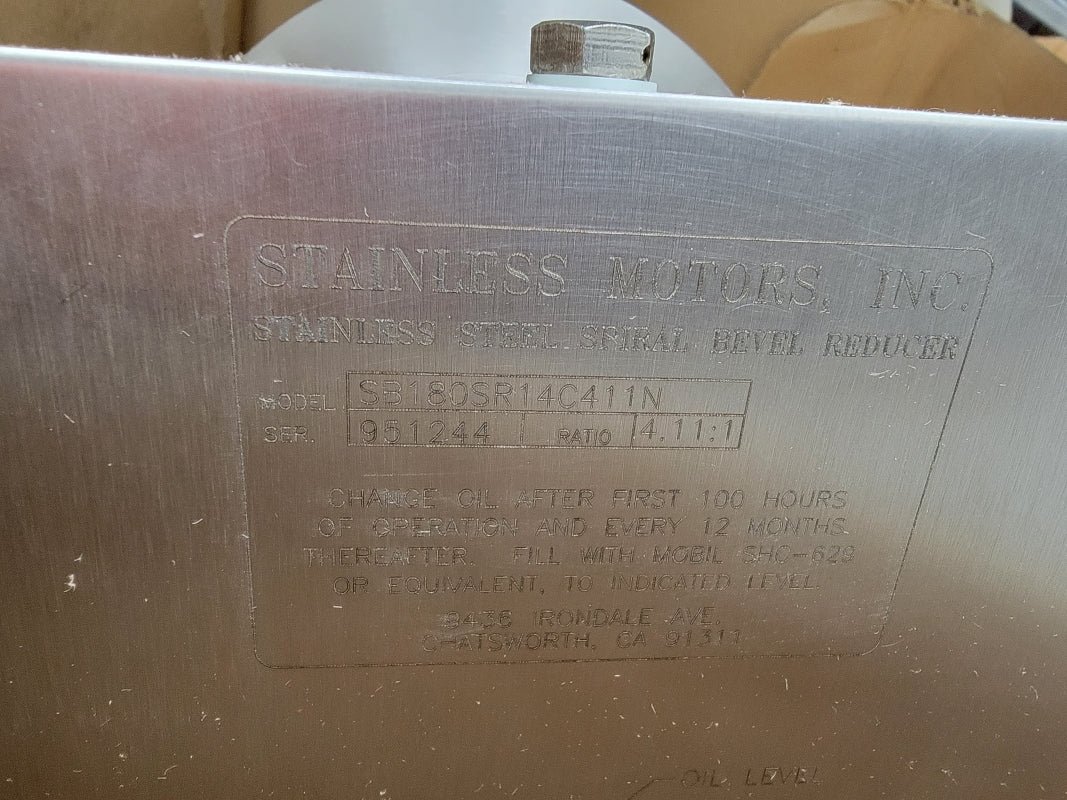 STAINLESS MOTORS SB180SR14C411N W/ G2T4B0AY 208-230/460V 13.8-12.6/6.3A NSMP