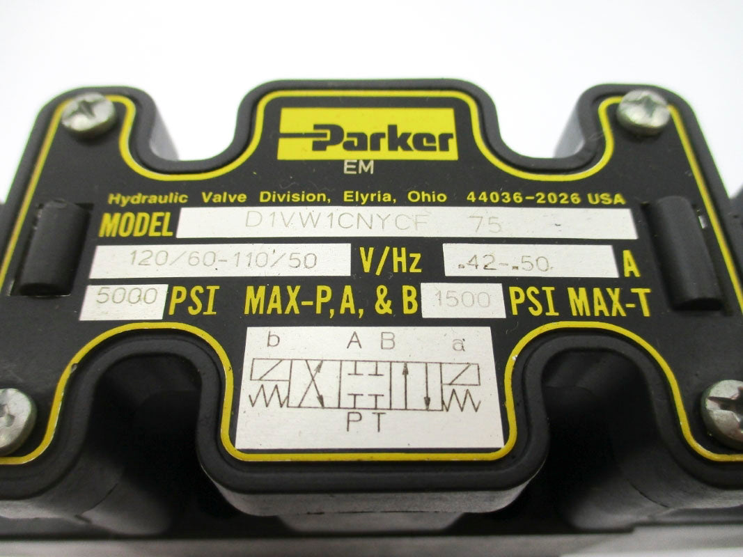 PARKER D1VW1CNYCF75 .42-.50A 5000PSI 120V .50A (AS PICTURED) NSNP