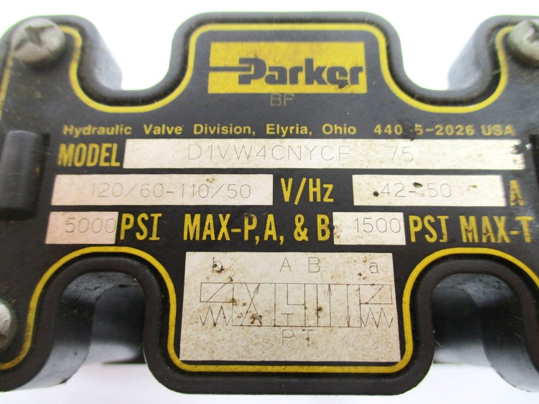 PARKER D1VW4CNYCF75 .42-.50A 5000PSI 110/120V UNMP