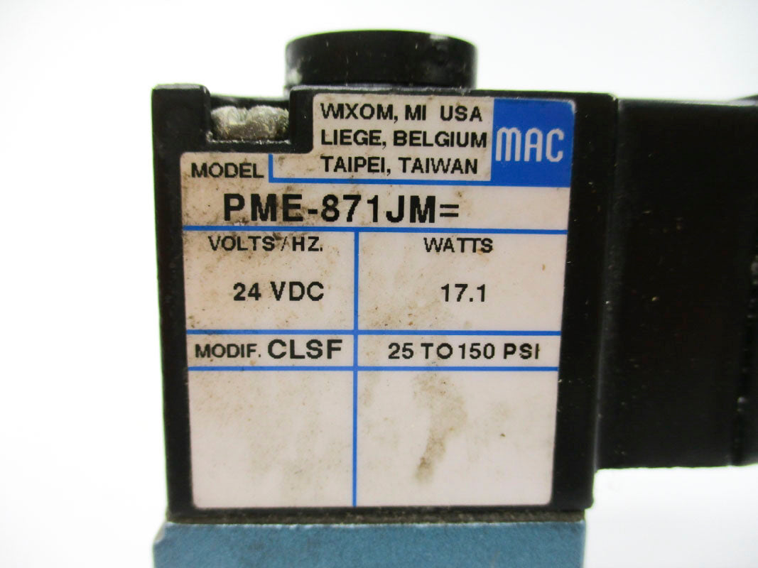 MAC PME-871JM 24VDC 150PSI UNMP