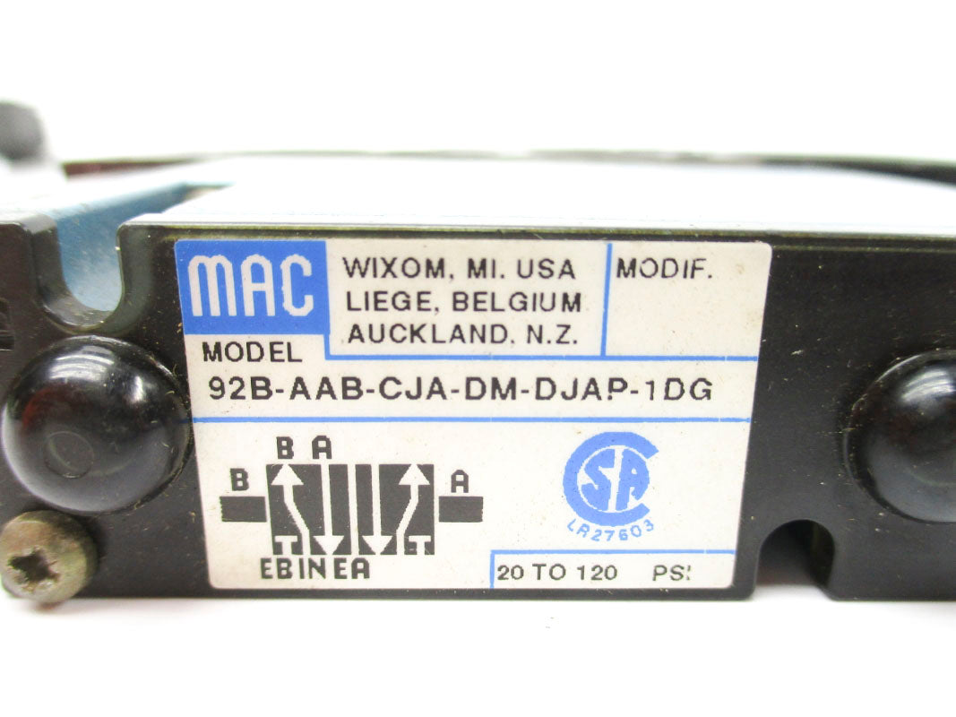 MAC 92B-AAB-CJA-DM-DJAP-1DG 120PSI 120V UNMP