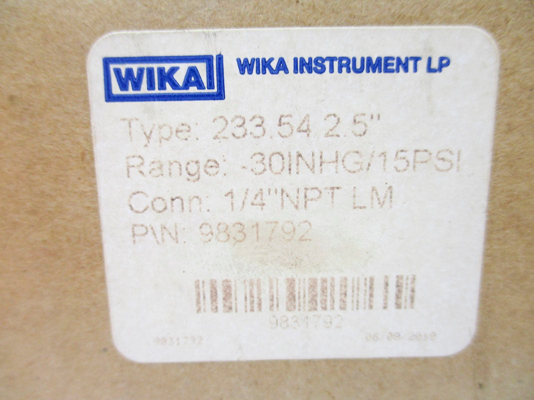 WIKA 9831792 -30INHG-15PSI NSMP