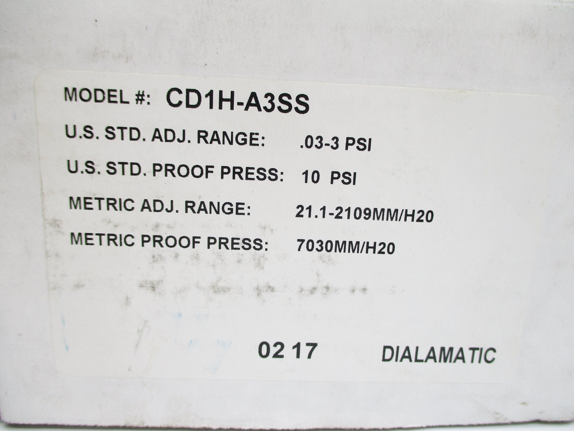 BARKSDALE CD1H-A3SS 10PSI NSMP