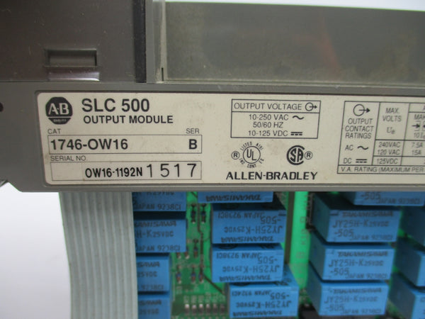 ALLEN BRADLEY 1746-OW16 SER. B 10-250VAC (NO DOOR/TERMINAL) NSNP