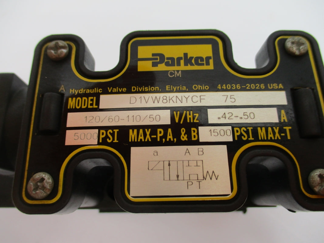 PARKER D1VW8KNYCF75 120V .50A 5000PSI NSNP