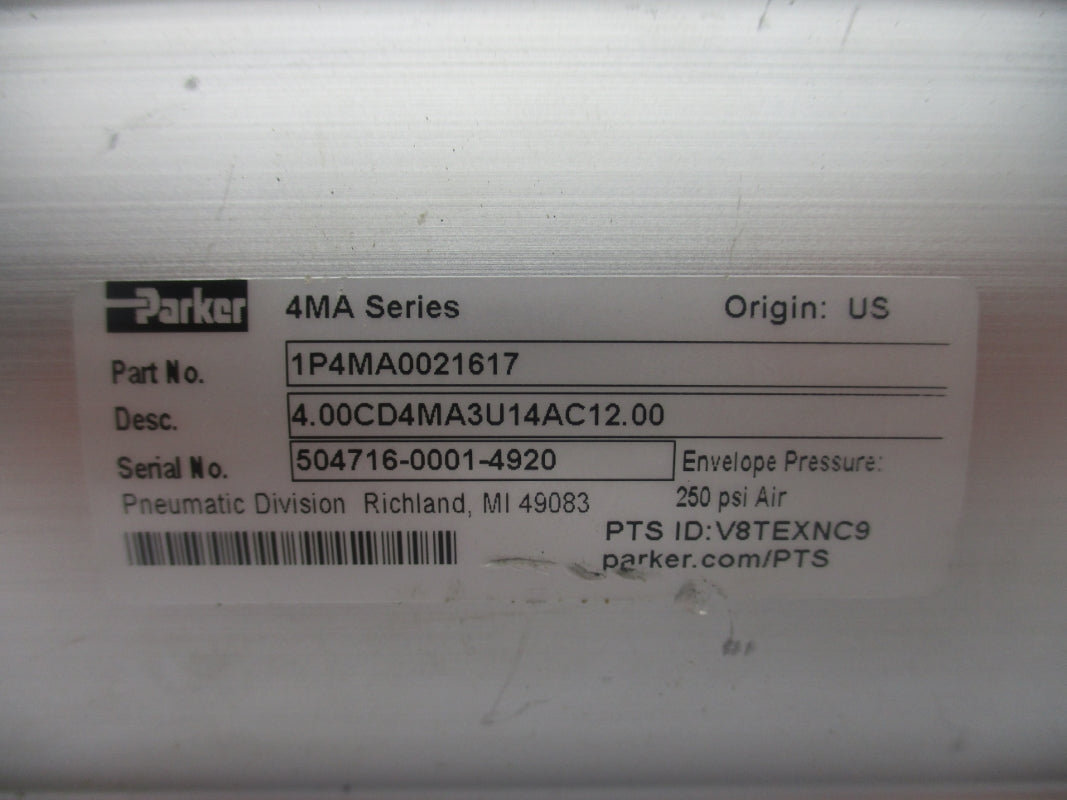 PARKER 1P4MA0021617 4.00CD4MA3U14AC12.00 250PSI NSNP