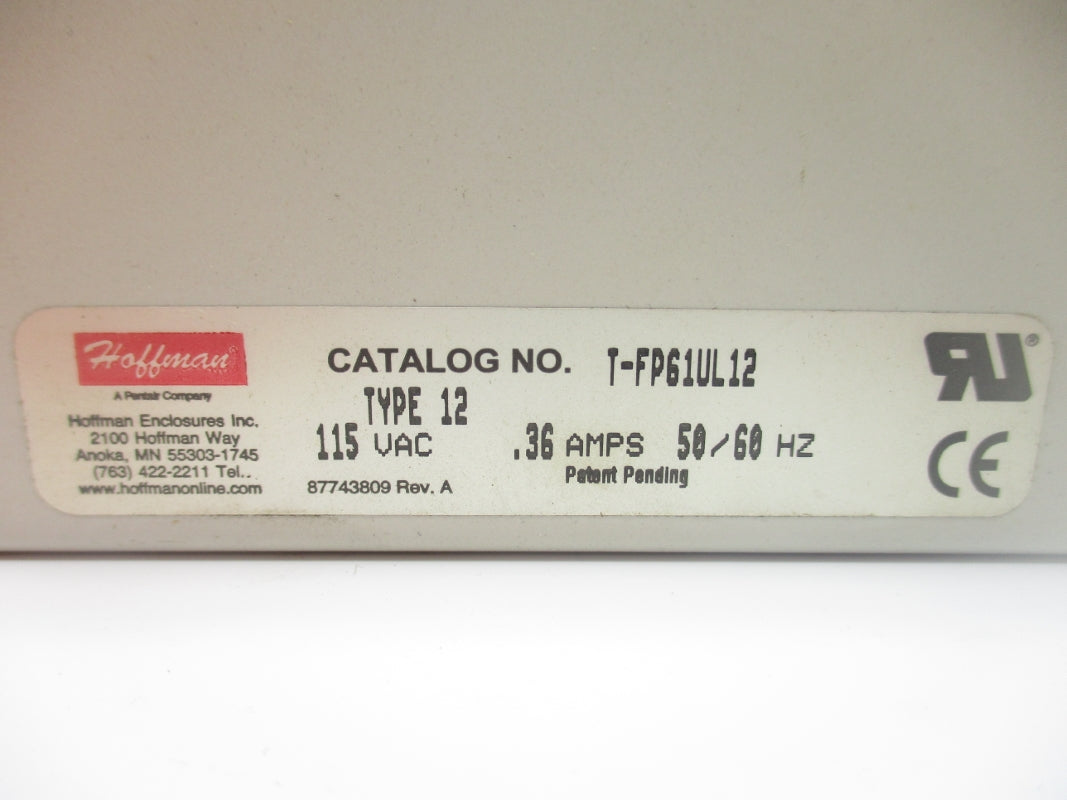 HOFFMAN T-FP61UL12 115VAC .36A NSNP