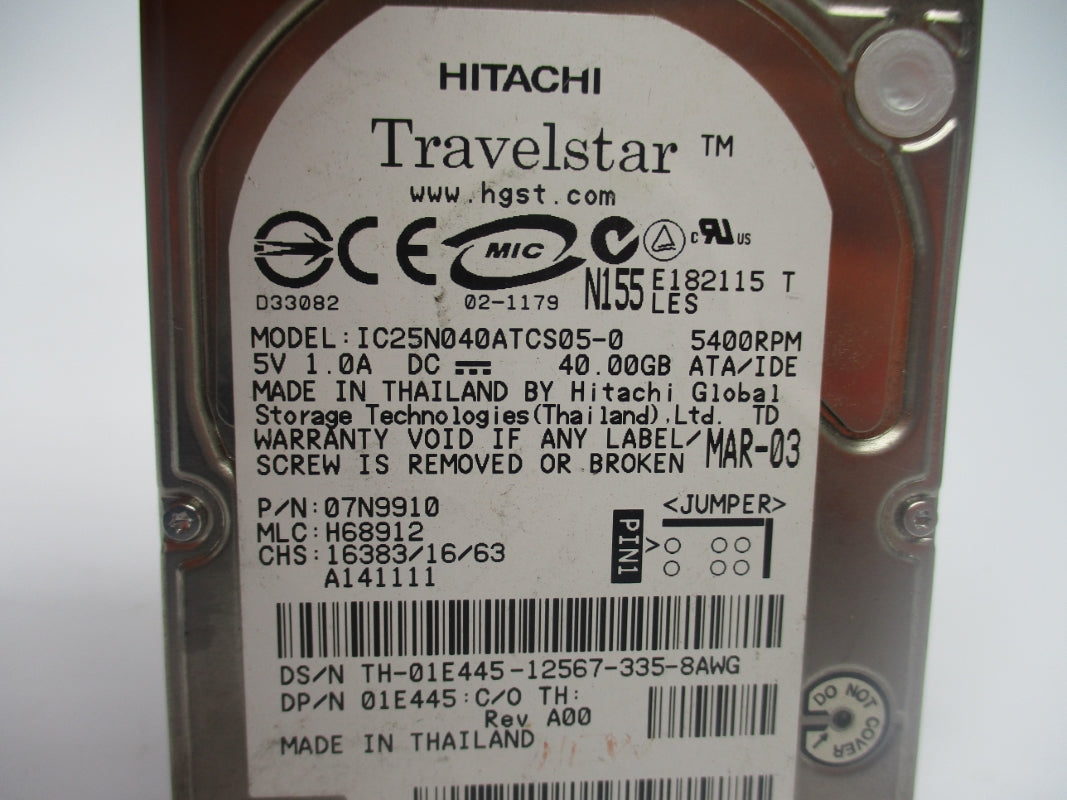 HITACHI IC25N040ATCS05-0 07N9910 5VDC 1.0A NSNP