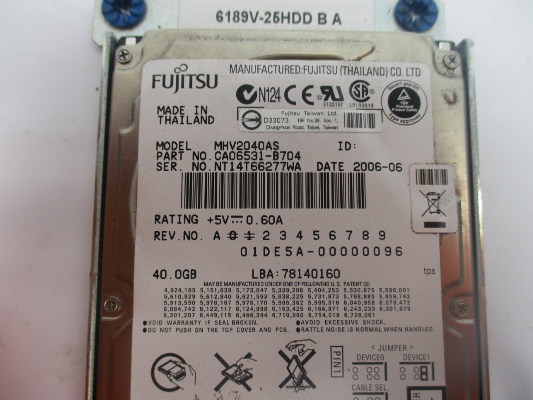 FUJITSU MHV2040AS CA06531-B704 0.60A 5V NSNP